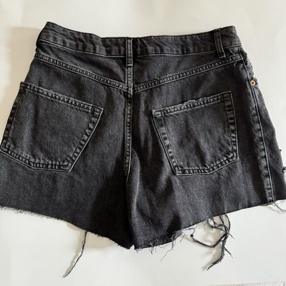 NWT  TOPSHOP Womens 6 Distressed Cut Off Shorts Distressed Raw Hem Black - Picture 6 of 7